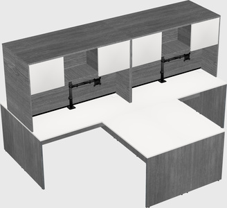 Quad l-shaped office desks
