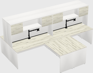 Quad l-shaped office desks