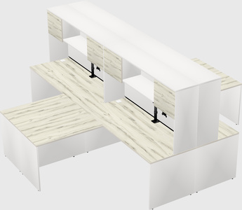 Quad l-shaped office desks
