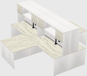 Quad l-shaped office desks