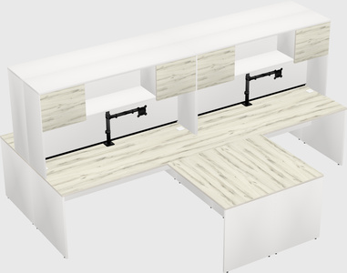 Quad l-shaped office desks