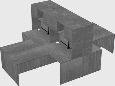 Quad l-shaped office desks