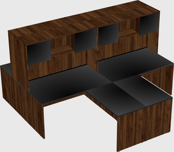 Quad l-shaped office desks