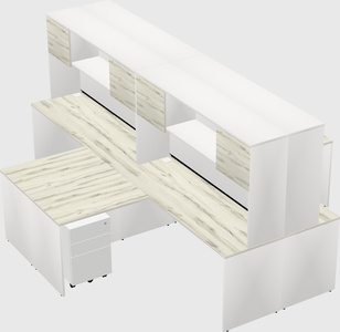 Quad l-shaped office desks