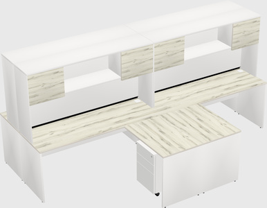 Quad l-shaped office desks