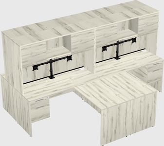 Quad l-shaped office desks