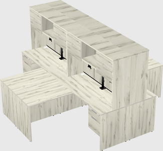 Quad l-shaped office desks