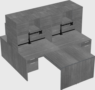 Quad l-shaped office desks