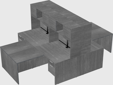Quad l-shaped office desks