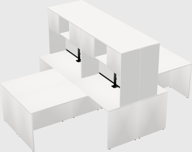 Quad l-shaped office desks