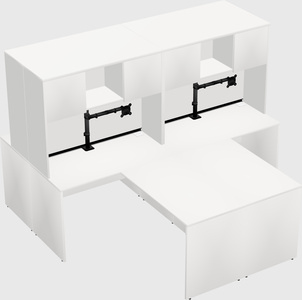 Quad l-shaped office desks