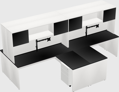 Quad l-shaped office desks