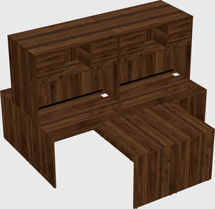 Quad l-shaped office desks