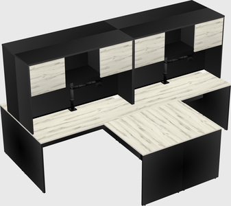 Quad l-shaped office desks