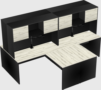 Quad l-shaped office desks