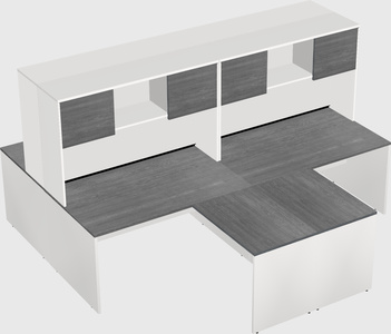 Quad l-shaped office desks