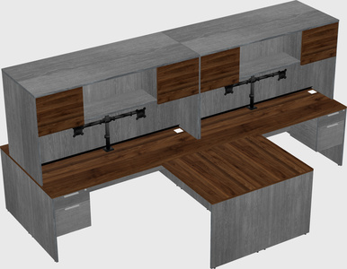 Quad l-shaped office desks