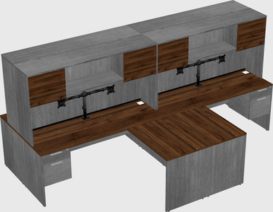 Quad l-shaped office desks