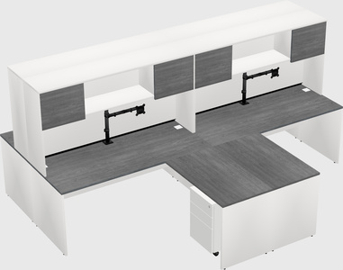 Quad l-shaped office desks