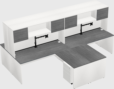 Quad l-shaped office desks