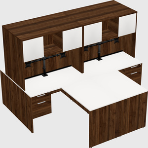 Quad l-shaped office desks