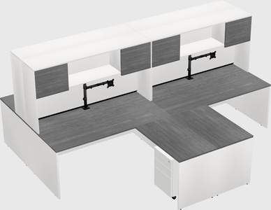 Quad l-shaped office desks