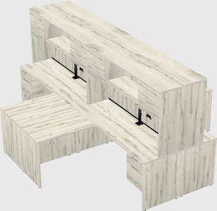 Quad l-shaped office desks