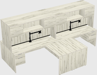 Quad l-shaped office desks