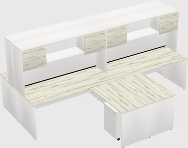 Quad l-shaped office desks