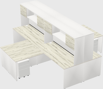 Quad l-shaped office desks