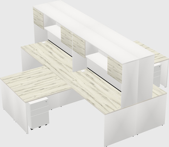 Quad l-shaped office desks