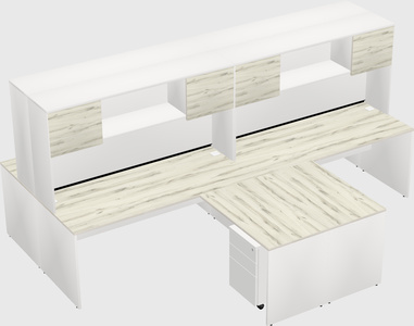 Quad l-shaped office desks