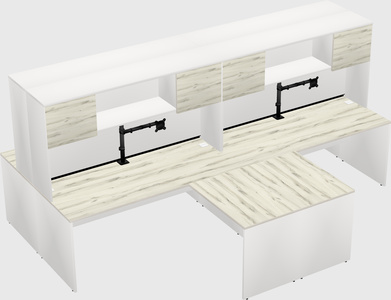 Quad l-shaped office desks