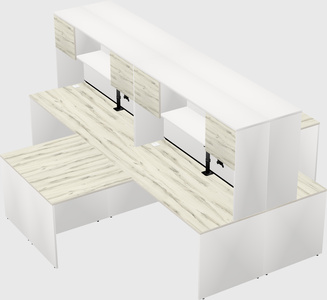 Quad l-shaped office desks