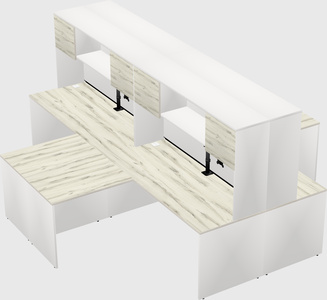 Quad l-shaped office desks