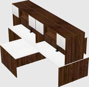Quad l-shaped office desks