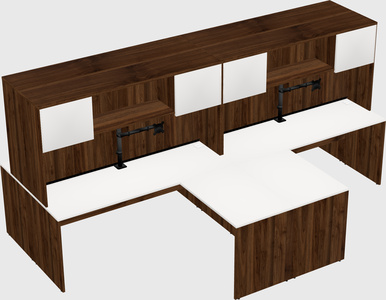 Quad l-shaped office desks