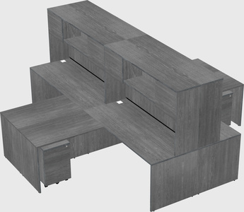 Quad l-shaped office desks