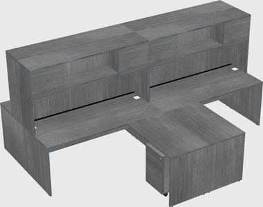 Quad l-shaped office desks