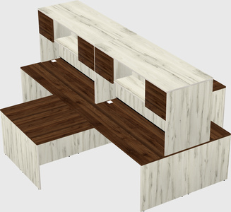 Quad l-shaped office desks