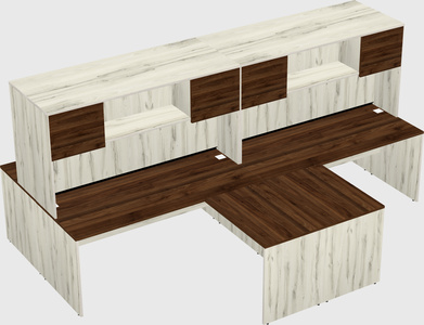 Quad l-shaped office desks