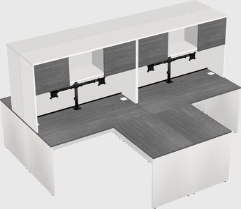 Quad l-shaped office desks