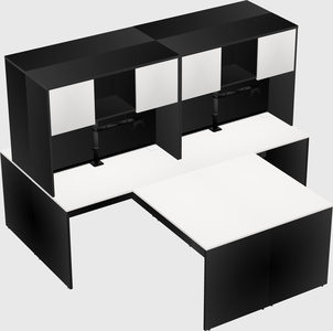 Quad l-shaped office desks