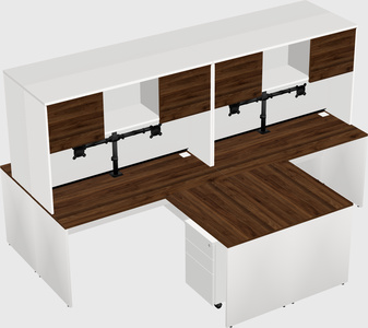 Quad l-shaped office desks