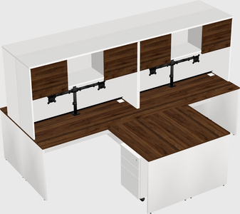 Quad l-shaped office desks