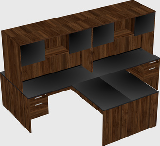 Quad l-shaped office desks