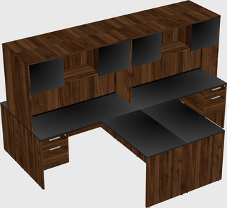 Quad l-shaped office desks