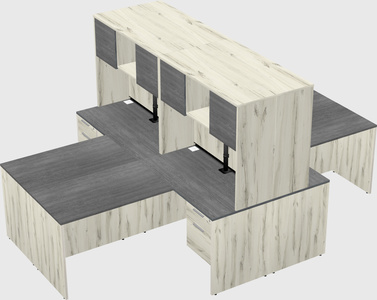 Quad l-shaped office desks