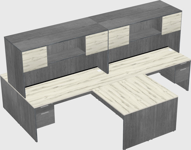 Quad l-shaped office desks