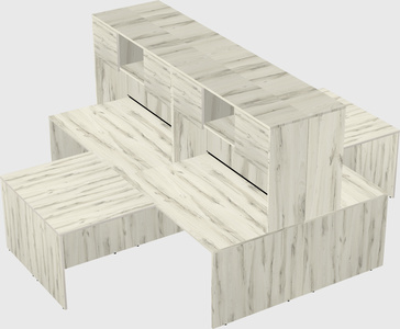 Quad l-shaped office desks